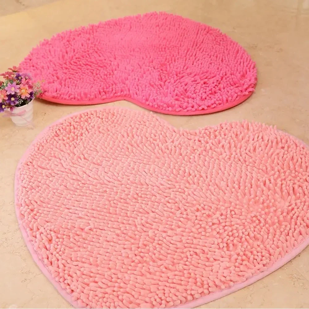 Heart Shaped Bathroom Shower Bath Rug Mat